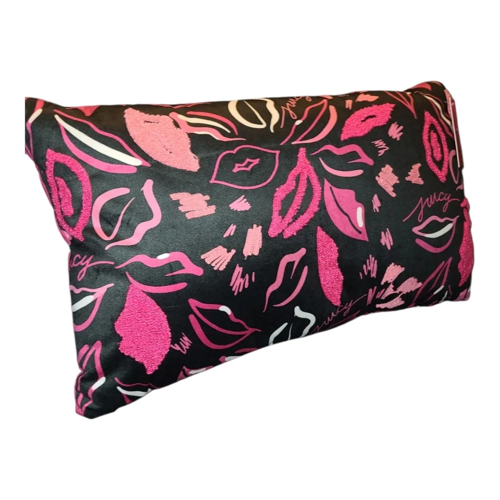 Juicy Couture Black and Pink Accent Pillow
